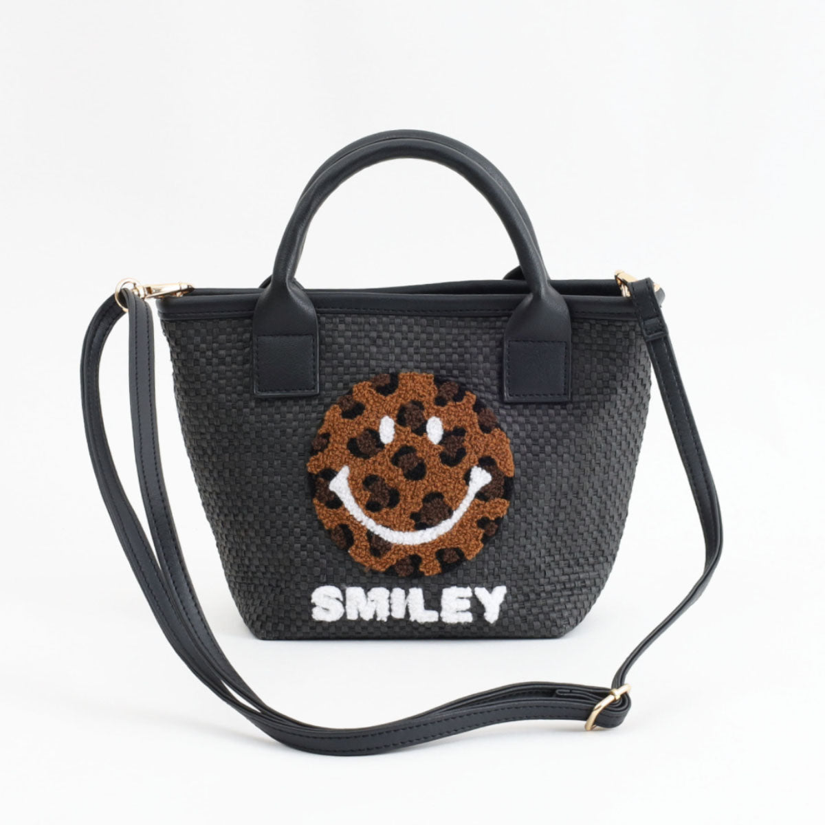 2023新作【COOCO/クーコ】SMILEY サガラ刺繍ペーパーシートミニショルダーバッグ にこちゃん/スマイル（SMILEYーCOOCOコラボ商品）
