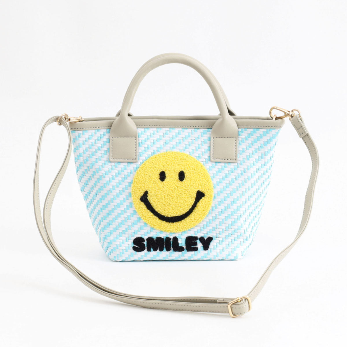 2023新作【COOCO/クーコ】SMILEY サガラ刺繍ペーパーシートミニショルダーバッグ にこちゃん/スマイル（SMILEYーCOOCOコラボ商品）