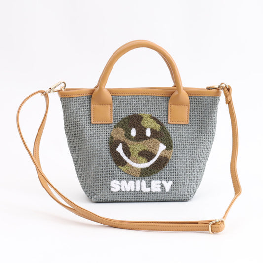 2023新作【COOCO/クーコ】SMILEY サガラ刺繍ペーパーシートミニショルダーバッグ にこちゃん/スマイル（SMILEYーCOOCOコラボ商品）