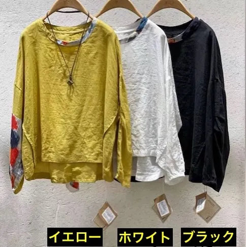 麻のカットソー